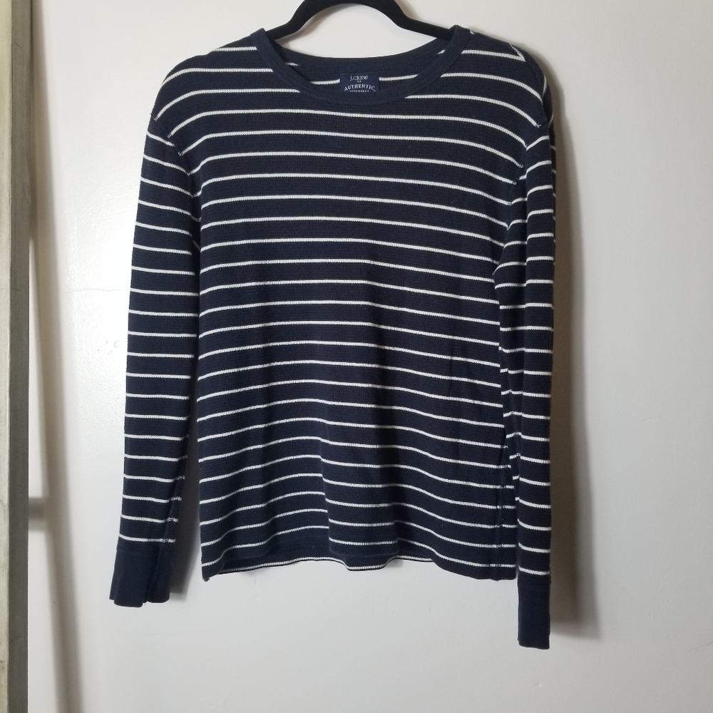 J. CREW AUTHENTIC THERMAL OVERSIZED LONG SLEEVE SHIRT SIZE SMALL 100% COTTON